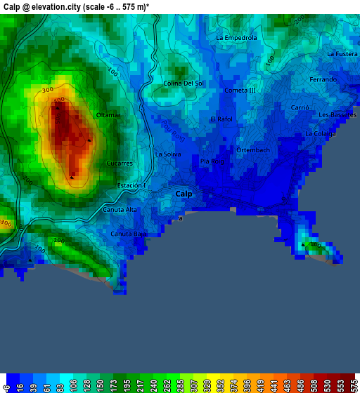 Calp elevation map