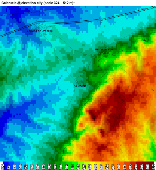 Caleruela elevation map