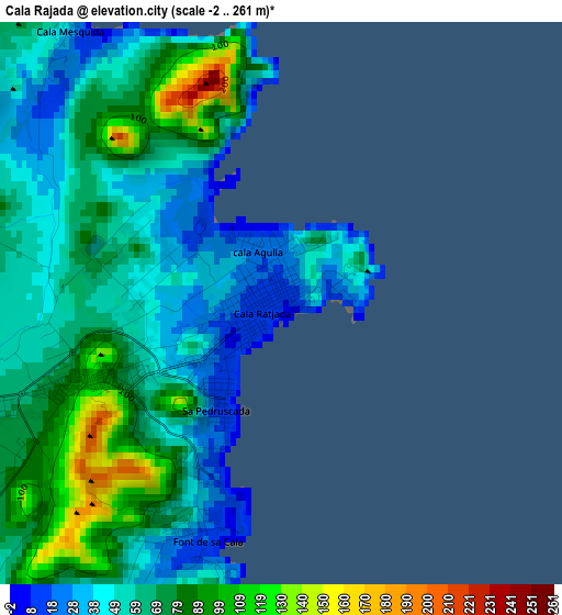 Cala Rajada elevation map