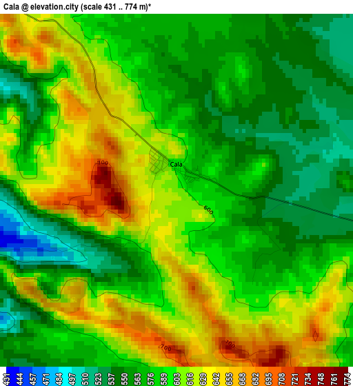 Cala elevation map