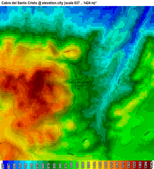 Cabra del Santo Cristo elevation map