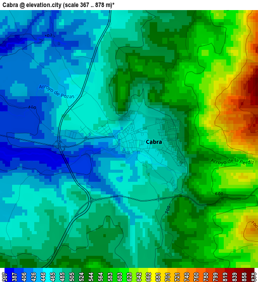 Cabra elevation map