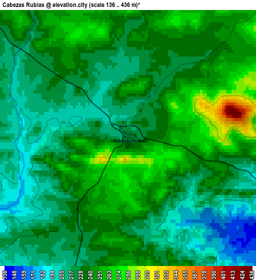 Cabezas Rubias elevation map