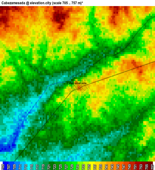 Cabezamesada elevation map