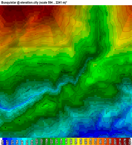 Busquístar elevation map