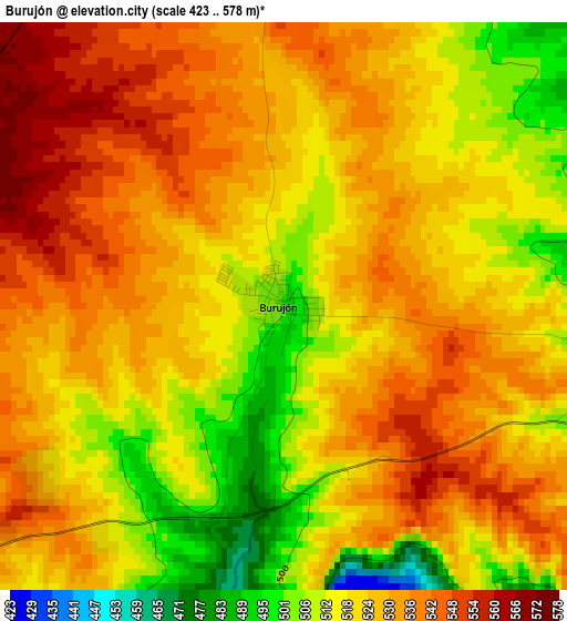 Burujón elevation map