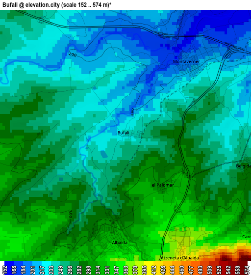 Bufali elevation map
