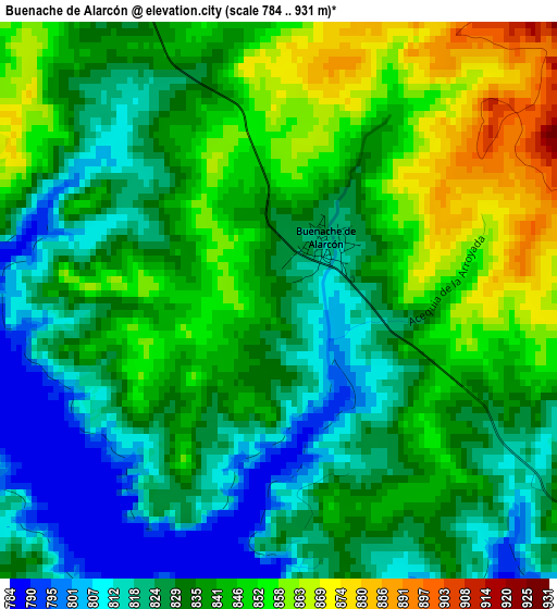 Buenache de Alarcón elevation map