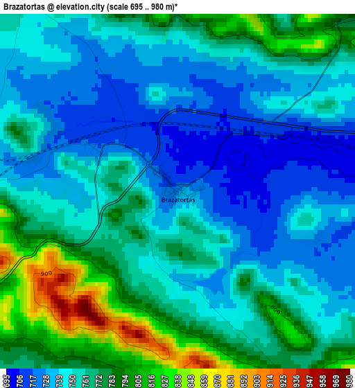 Brazatortas elevation map