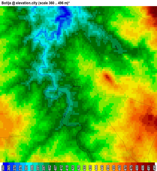 Botija elevation map