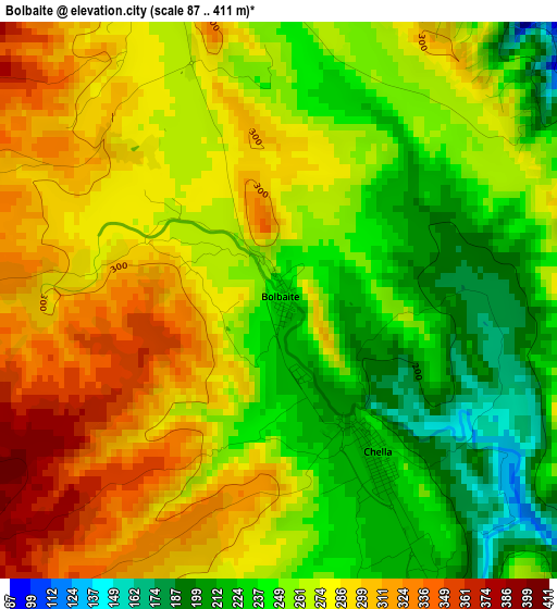 Bolbaite elevation map