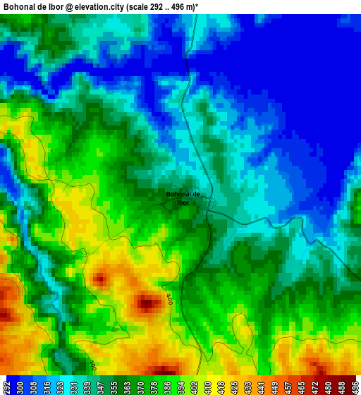 Bohonal de Ibor elevation map