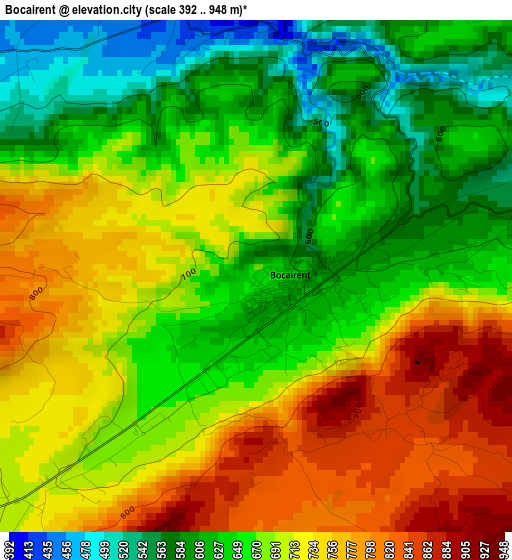 Bocairent elevation map