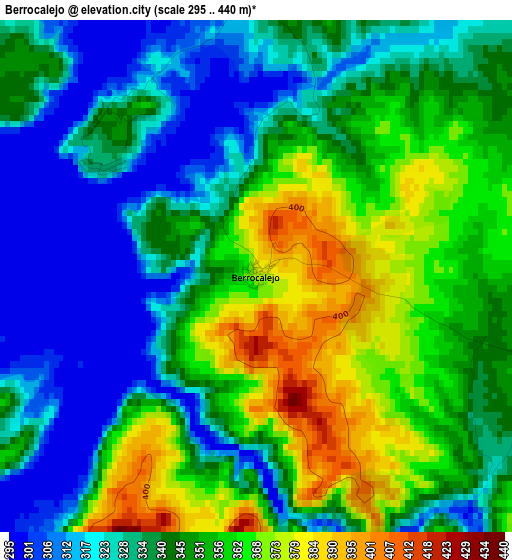 Berrocalejo elevation map