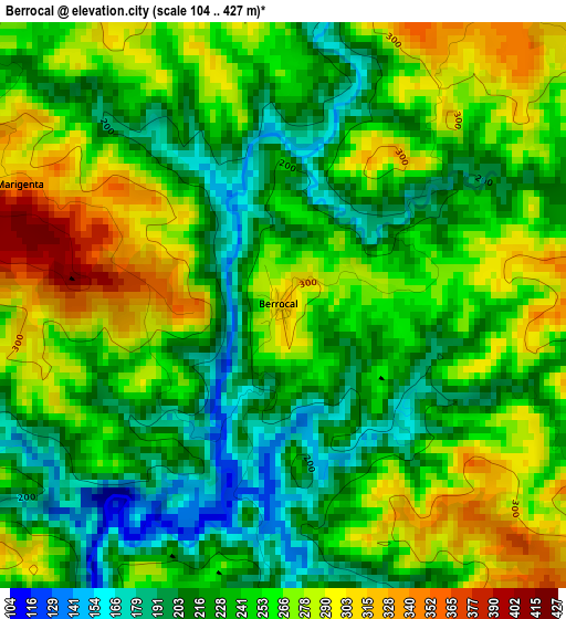 Berrocal elevation map