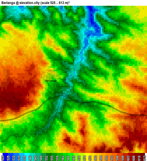 Berlanga elevation map