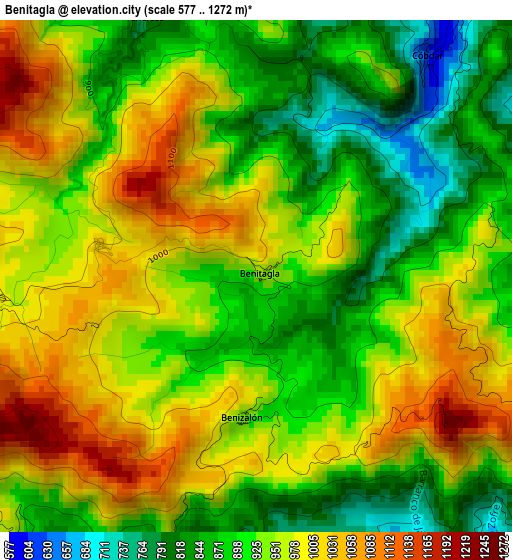 Benitagla elevation map