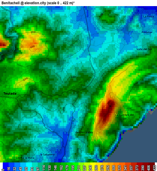 Benitachell elevation map