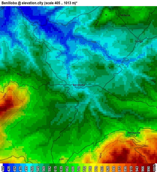 Benilloba elevation map