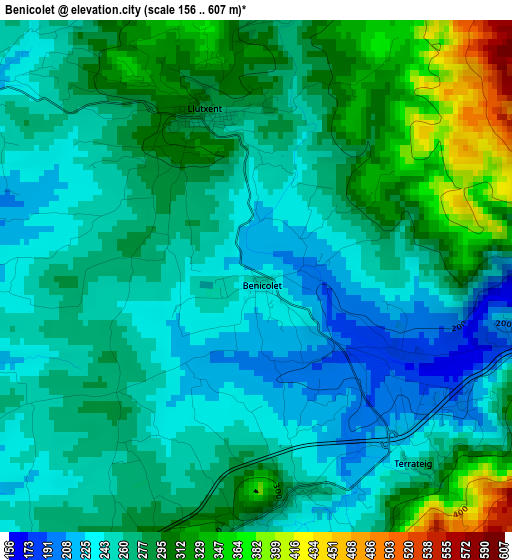 Benicolet elevation map