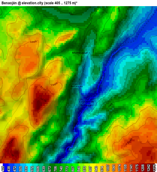 Benaoján elevation map