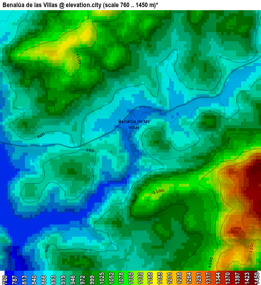 Benalúa de las Villas elevation map