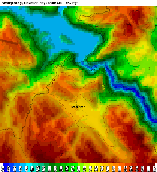 Benagéber elevation map