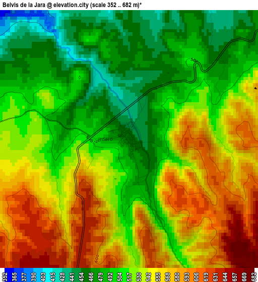 Belvis de la Jara elevation map