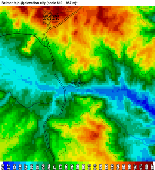 Belmontejo elevation map