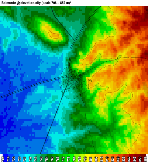 Belmonte elevation map