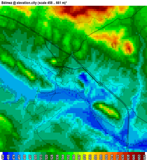 Bélmez elevation map