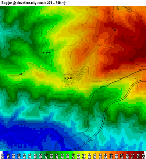 Begíjar elevation map