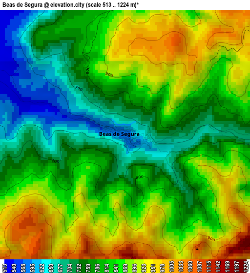Beas de Segura elevation map