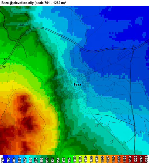 Baza elevation map