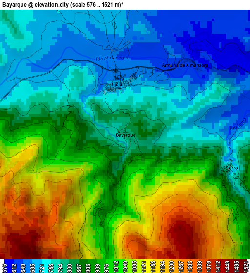 Bayarque elevation map