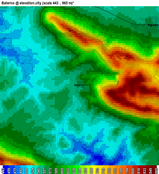 Baterno elevation map