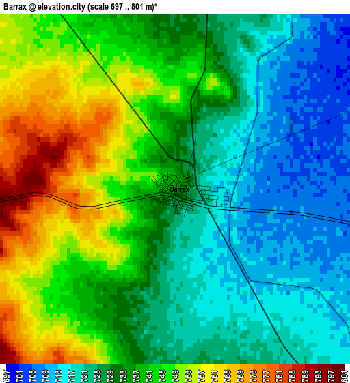 Barrax elevation map