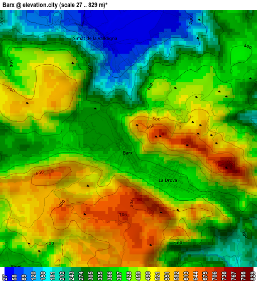 Barx elevation map