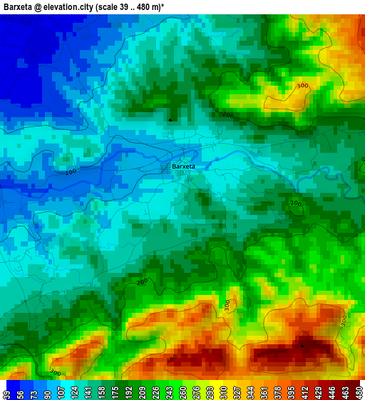 Barxeta elevation map