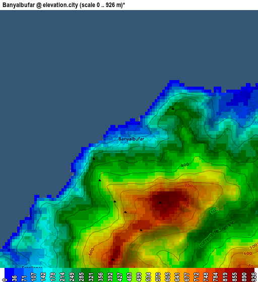 Banyalbufar elevation map