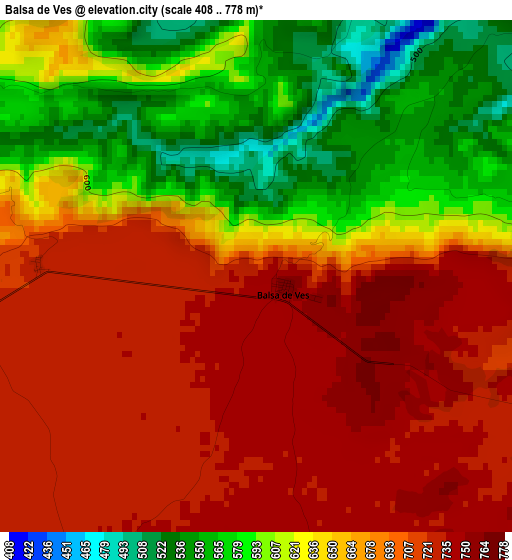 Balsa de Ves elevation map