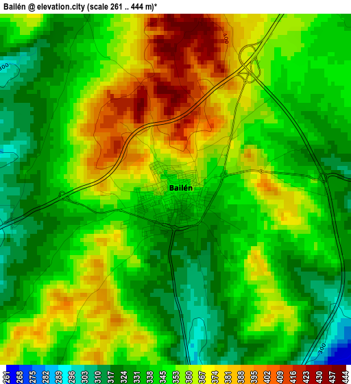 Bailén elevation map