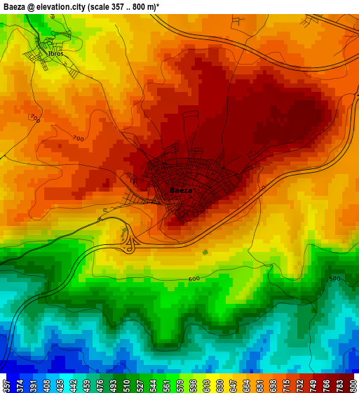 Baeza elevation map