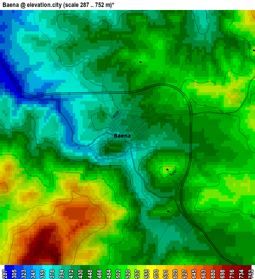 Baena elevation map