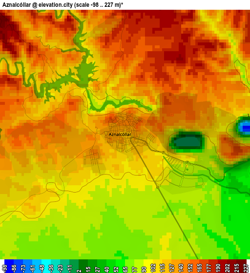 Aznalcóllar elevation map