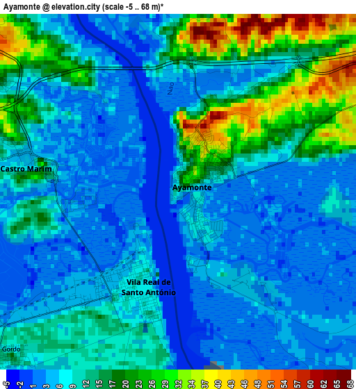 Ayamonte elevation map