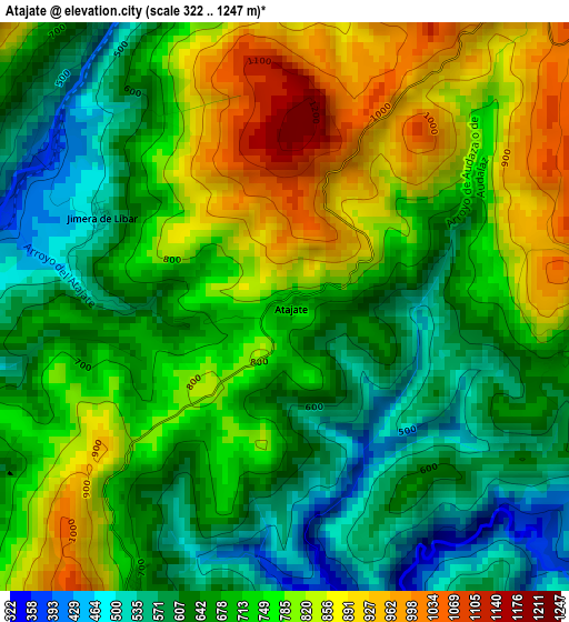 Atajate elevation map