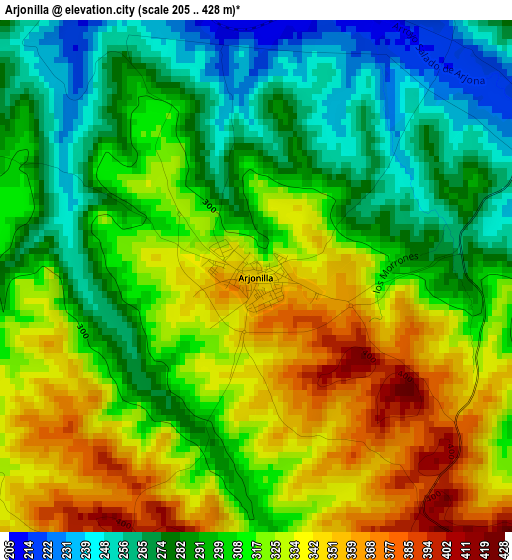 Arjonilla elevation map