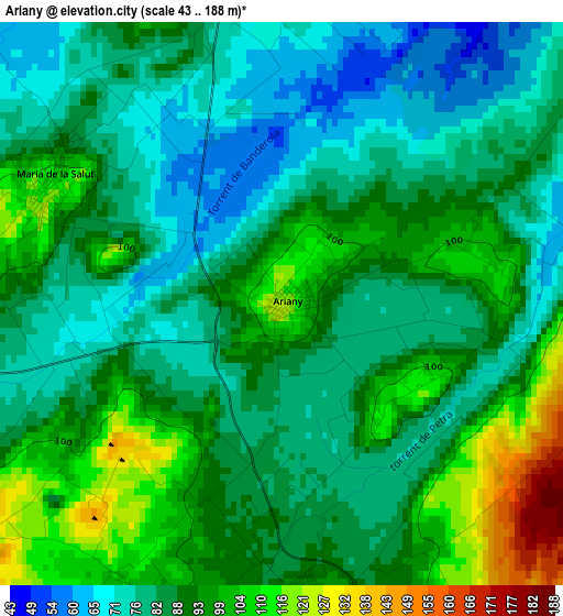 Ariany elevation map