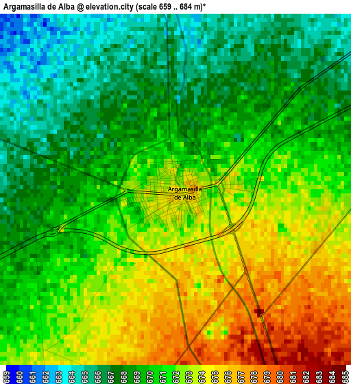 Argamasilla de Alba elevation map